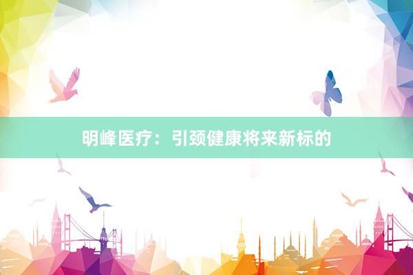 明峰医疗：引颈健康将来新标的